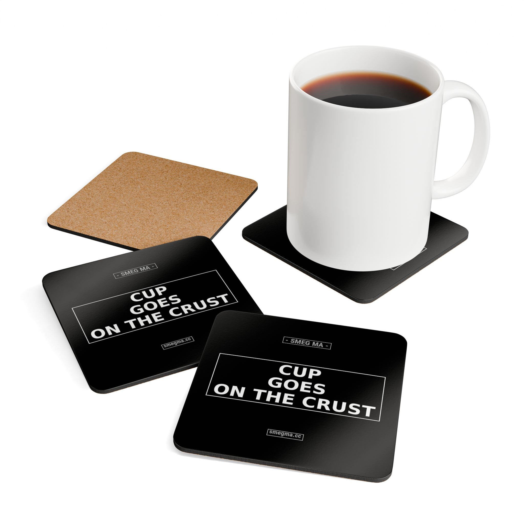 CUP GOES ON THE CRUST Coaster Set - Image 4